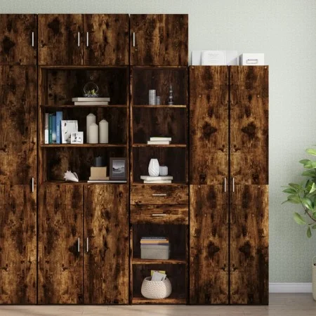 Narrow smoked oak veneer wood cabinet 45x42.5x225 cm by , Sideboards - Ref: Foro24-3281298, Price: 150,49 €, Discount: %