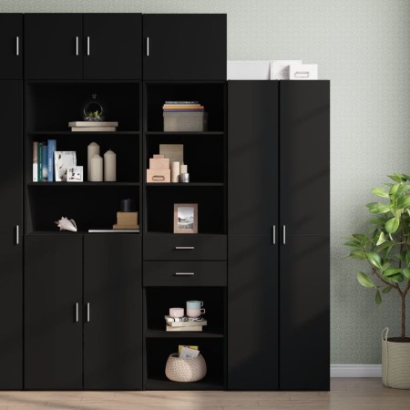 Narrow black engineered wood wardrobe 50x42.5x225 cm by , Sideboards - Ref: Foro24-3281309, Price: 189,29 €, Discount: %