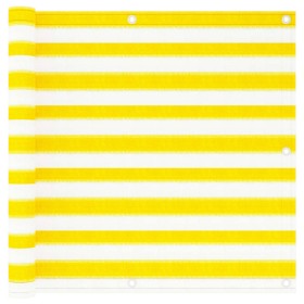 Yellow and white HDPE balcony awning 90x300 cm by vidaXL, Umbrellas - Ref: Foro24-310876, Price: 18,50 €, Discount: %