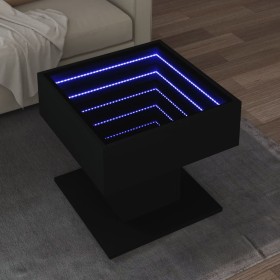 LED light center table in black engineered wood, 50x50x45 cm by , Coffee table - Ref: Foro24-847526, Price: 102,15 €, Discoun...