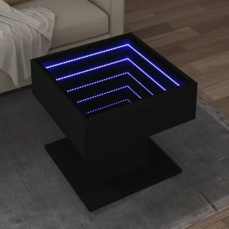 LED light center table in black engineered wood, 50x50x45 cm by , Coffee table - Ref: Foro24-847526, Price: 100,48 €, Discoun...