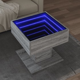 Center table and LED engineered wood in Sonoma gray, 50x50x45 cm by , Coffee table - Ref: Foro24-847530, Price: 90,69 €, Disc...