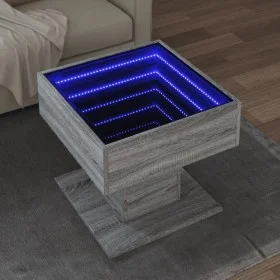 Center table and LED engineered wood in Sonoma gray, 50x50x45 cm by , Coffee table - Ref: Foro24-847530, Price: 89,38 €, Disc...