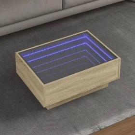 Center table and LED engineered wood Sonoma oak 70x50x30 cm by , Coffee table - Ref: Foro24-847513, Price: 103,64 €, Discount: %