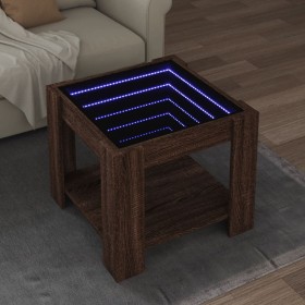 Center table and brown oak engineered wood LED 53x53x45 cm by , Coffee table - Ref: Foro24-847545, Price: 86,76 €, Discount: %