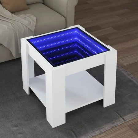 LED-Couchtisch aus weißem Ingenieurholz, 53x53x45 cm. von , Couchtisch - Ref: Foro24-847539, Preis: 83,48 €, Rabatt: %