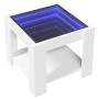 Center table with LED white engineered wood 53x53x45 cm by , Coffee table - Ref: Foro24-847539, Price: 84,64 €, Discount: %