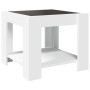 Center table with LED white engineered wood 53x53x45 cm by , Coffee table - Ref: Foro24-847539, Price: 84,64 €, Discount: %