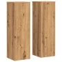 Plant stands 2 units oak wood artisan 25x25x80 cm by , Pot stands - Ref: Foro24-852950, Price: 63,02 €, Discount: %