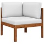 Conjunto de jardín de 2 piezas con cojines de madera de acacia