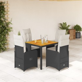 Garden table and 5-piece chair set with black synthetic rattan cushions by , Garden sets - Ref: Foro24-3276976, Price: 526,66...