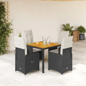 Garden table and 5-piece chair set with black synthetic rattan cushions by , Garden sets - Ref: Foro24-3276976, Price: 611,18...