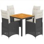 Garden table and 5-piece chair set with black synthetic rattan cushions by , Garden sets - Ref: Foro24-3276976, Price: 526,66...