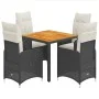 Garden table and 5-piece chair set with black synthetic rattan cushions by , Garden sets - Ref: Foro24-3276976, Price: 611,18...