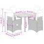 Garden table and 5-piece chair set with black synthetic rattan cushions by , Garden sets - Ref: Foro24-3276976, Price: 526,66...