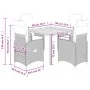 Garden table and 5-piece chair set with black synthetic rattan cushions by , Garden sets - Ref: Foro24-3276976, Price: 611,18...
