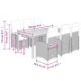 Gartentisch- und Stuhlset, 7-teilig, mit schwarzen PE-Rattan-Kissen. von , Gartensets - Ref: Foro24-3276981, Preis: 909,53 €,...