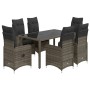 Gartentisch und Stühle 7-teilig und Kissen aus grauem Kunststoff-Rattan von , Gartensets - Ref: Foro24-3277035, Preis: 815,85...