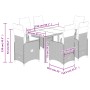 Garden table and 7-piece chairs set with gray synthetic rattan cushions. by , Garden sets - Ref: Foro24-3277035, Price: 815,8...
