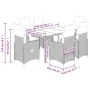 Garden table and 7-piece chairs set with gray synthetic rattan cushions. by , Garden sets - Ref: Foro24-3277035, Price: 891,6...