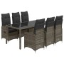 Gartentisch und Stühle 7-teilig und Kissen aus grauem Kunststoff-Rattan von , Gartensets - Ref: Foro24-3277037, Preis: 833,74...