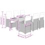 Garden table and 7-piece chairs set with gray synthetic rattan cushions. by , Garden sets - Ref: Foro24-3277028, Price: 856,6...