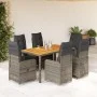 Gartentisch und Stühle 7-teilig und Kissen aus grauem Kunststoff-Rattan von , Gartensets - Ref: Foro24-3277023, Preis: 899,05...