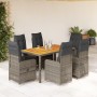 Gartentisch und Stühle 7-teilig und Kissen aus grauem Kunststoff-Rattan von , Gartensets - Ref: Foro24-3277023, Preis: 823,82...