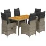 Gartentisch und Stühle 7-teilig und Kissen aus grauem Kunststoff-Rattan von , Gartensets - Ref: Foro24-3277023, Preis: 899,05...