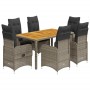 Gartentisch und Stühle 7-teilig und Kissen aus grauem Kunststoff-Rattan von , Gartensets - Ref: Foro24-3277023, Preis: 823,82...