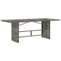 Garden table and 7-piece chairs set with gray synthetic rattan cushions. by , Garden sets - Ref: Foro24-3277040, Price: 940,5...