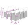 Mesita y sillas jardín 7 piezas y cojines ratán sintético gris de , Conjuntos de jardín - Ref: Foro24-3277040, Precio: 827,16 €