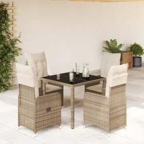 Garden table and 5-piece chair set with beige synthetic rattan cushions. by , Garden sets - Ref: Foro24-3277096, Price: 616,8...