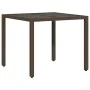Garden table and 3-piece chair set with brown synthetic rattan cushions. by , Garden sets - Ref: Foro24-3277063, Price: 362,5...