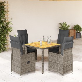 Garden table and 5-piece chair set with gray synthetic rattan cushions by , Garden sets - Ref: Foro24-3277021, Price: 592,26 ...