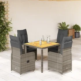 Garden table and 5-piece chair set with gray synthetic rattan cushions by , Garden sets - Ref: Foro24-3277021, Price: 605,29 ...