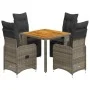 Garden table and 5-piece chair set with gray synthetic rattan cushions by , Garden sets - Ref: Foro24-3277158, Price: 662,55 ...