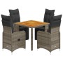 Gartentisch und Stühle 5-teilig und Kissen aus grauem Kunststoff-Rattan von , Gartensets - Ref: Foro24-3277158, Preis: 652,80...