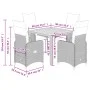 Garden table and 5-piece chair set with gray synthetic rattan cushions by , Garden sets - Ref: Foro24-3277158, Price: 662,55 ...