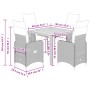 Mesita y sillas jardín 5 pzas y cojines ratán sintético gris de , Conjuntos de jardín - Ref: Foro24-3277158, Precio: 653,51 €