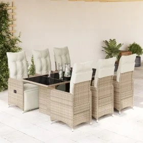 Garden table and chairs set, 7 pieces with brown PE rattan cushions. by , Garden sets - Ref: Foro24-3277215, Price: 998,38 €,...