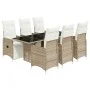 Gartentisch- und Stuhlset, 7-teilig, mit braunen PE-Rattan-Kissen. von , Gartensets - Ref: Foro24-3277215, Preis: 998,33 €, R...