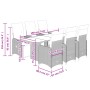 Gartentisch- und Stuhlset, 7-teilig, mit braunen PE-Rattan-Kissen. von , Gartensets - Ref: Foro24-3277215, Preis: 996,83 €, R...