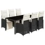 Garden table and chairs set 7 pieces with black PE rattan cushions by , Garden sets - Ref: Foro24-3277139, Price: 963,66 €, D...