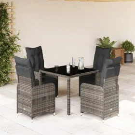 Garden table and 5-piece chair set with gray synthetic rattan cushions by , Garden sets - Ref: Foro24-3277166, Price: 688,94 ...