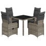 Gartentisch und Stühle 5-teilig und Kissen aus grauem Kunststoff-Rattan. von , Gartensets - Ref: Foro24-3277166, Preis: 686,4...