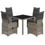 Mesita y sillas jardín 5 pzas y cojines ratán sintético gris de , Conjuntos de jardín - Ref: Foro24-3277166, Precio: 686,55 €...