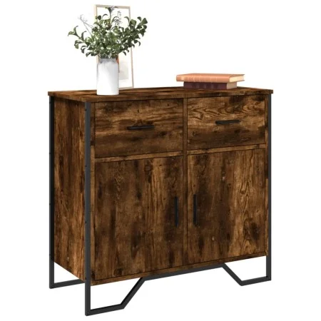 Engineered wood smoked oak sideboard 79.5x35.5x74.5 cm by , Sideboards - Ref: Foro24-848546, Price: 79,63 €, Discount: %