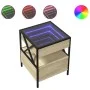 Bedside table with Infinity LED Sonoma oak 40x40x51 cm by , Nightstands - Ref: Foro24-3284102, Price: 76,71 €, Discount: %