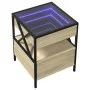 Mesita de noche con Infinity LED roble Sonoma 40x40x51 cm de , Mesitas de noche - Ref: Foro24-3284102, Precio: 77,13 €, Descu...